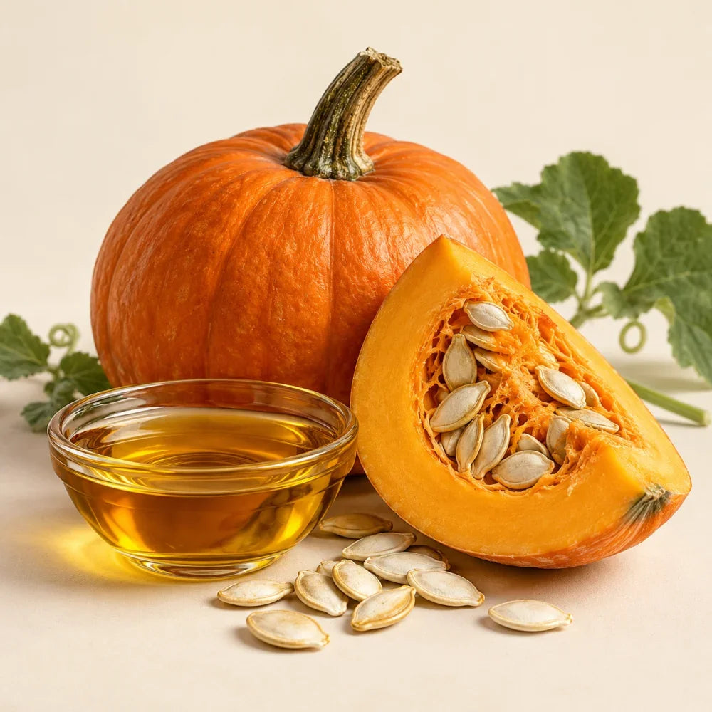 Calabaza, semillas y aceite de semilla de calabaza